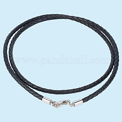10 шт. 3 мм круглые плетеные кожаные шнуры&nbsp;NCOR-CL0001-01B