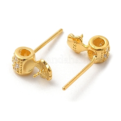 Серьги-пусеты из серебра 925 пробы с микропаве из кубического циркония «Бочка»&nbsp;STER-P056-11G