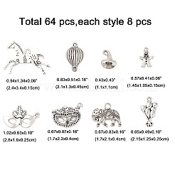 64 шт. 8 стиля подвески из сплава в тибетском стиле с карнавальной тематикой&nbsp;TIBE-FP0001-12