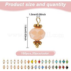 180шт 9 цвета граненые стеклянные подвески-рондели&nbsp;PALLOY-GO00008