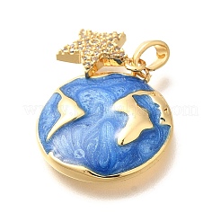 Латунные подвески с микропаве из прозрачного кубического циркония&nbsp;KK-R212-13G-03