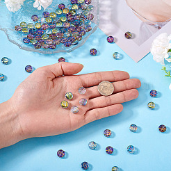 100 шт. 5 вида прозрачных гальванизированных стеклянных бусин с УФ-покрытием&nbsp;GLAA-TA0003-19C