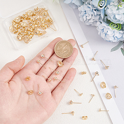 38 шт. 3-х размерный латунный шариковый гвоздик для серьги&nbsp;KK-AR0003-01