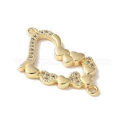 Подвески-сердечки с микропаве из латуни и кубическим цирконием&nbsp;KK-A252-28G-05