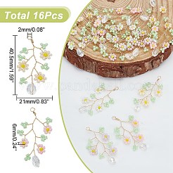 16шт стеклянные бусины подвески&nbsp;FIND-PH0022-16