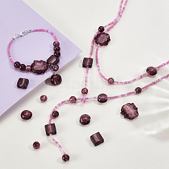 40 шт. 5 стиля бусины ручной работы из золотистого песка/серебряной фольги в технике лэмпворк&nbsp;LAMP-GA0001-22