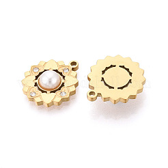 Подвески из нержавеющей стали 304 со стразами и имитацией жемчуга из АБС-пластика&nbsp;STAS-T074-12G