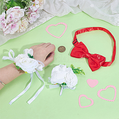 3шт. 3 стиля бутоньерка из искусственной розы из полиэстера и смолы&nbsp;AJEW-PH0061-75