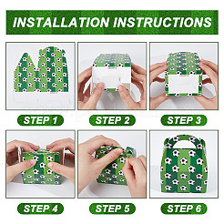 16 шт. коробки для конфет из крафт-бумаги с футбольным узором&nbsp;CON-OC0001-65B