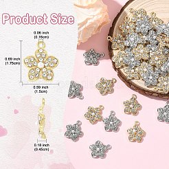 20шт 2 цвета подвески из сплава со стразами&nbsp;FIND-YW0010-37