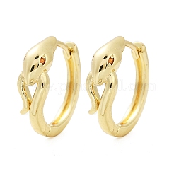 Серьги-кольца из латуни с микропаве из кубического циркония&nbsp;EJEW-L299-03G