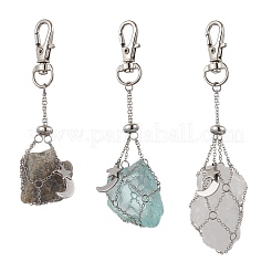 Поворотные карабины-карабины из сплава «луна и звезда» и латунные кабельные цепи&nbsp;AJEW-JB01335