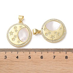 Латунные микропаве прозрачные подвески с фианитом&nbsp;KK-B083-35B-G