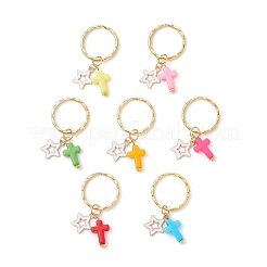 Эмалированный крест со звездами-брелками&nbsp;KEYC-JKC01402