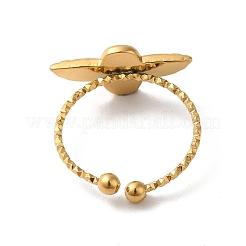 Ионное покрытие(ip) 304 нержавеющая сталь сова открытые манжеты кольца для женщин&nbsp;RJEW-H136-01G