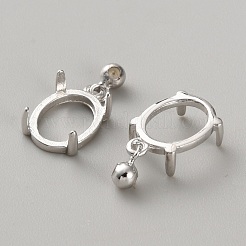 Сеттинги Серебряный кулон кабошон 925 стерлингов DIY-WH0888-405P