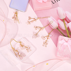 6 шт. 3 стиля сплава эмали и стеклянных бусин мобильные ремешки&nbsp;HJEW-SC0001-92