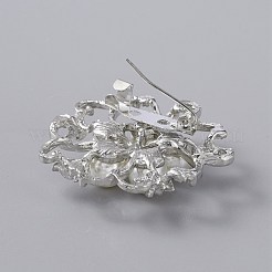 Изысканная булавка с жемчужным цветком из абс-пластика&nbsp;JEWB-WH0020-17P