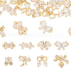 16 шт. 8 стиля латунные подвески с микропаве и кубическим цирконием&nbsp;KK-TA0002-49