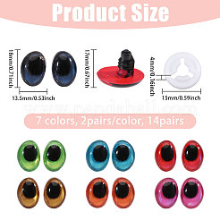 14 пара двухцветных пластиковых глаз для поделок&nbsp;DIY-CA0007-86B