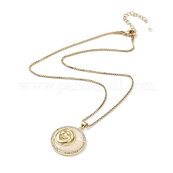 Ожерелья с подвеской из латуни с микро паве на День матери и прозрачным кубическим цирконием&nbsp;LS-NJEW-G126-01A