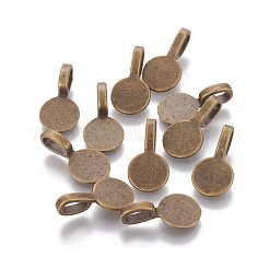 Клей из сплава в тибетском стиле на плоских подушечках для подвесок&nbsp;TIBEP-1124-AB-FF