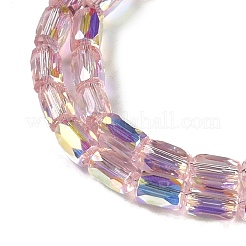 Нити из гальванически покрытых стеклянных бусин в форме шеврона&nbsp;GLAA-Q101-02A-AB08