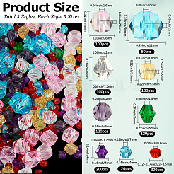 1240шт 9 стиля прозрачные стеклянные бусины&nbsp;EGLA-PA0001-07