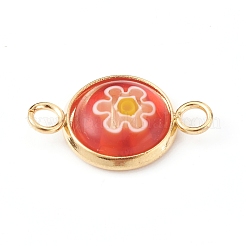 Соединители стеклянных линков millefiori ручной работы&nbsp;PALLOY-JF00628