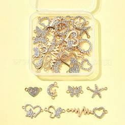 30 шт. 12 стиля сплава хрустальные стразы звенья/соединители&nbsp;FIND-FS0004-39