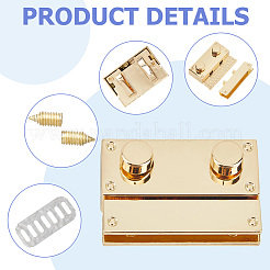 Застежки для кошелька с замком из цинкового сплава&nbsp;PURS-WH20003-001G