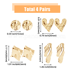 4 пара сережек-гвоздиков из сплава 4 стилей&nbsp;EJEW-FI0001-61