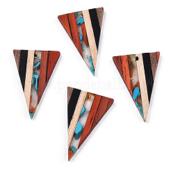 Подвески из прозрачной смолы и ореха&nbsp;LS-RESI-TAC0017-50-B02