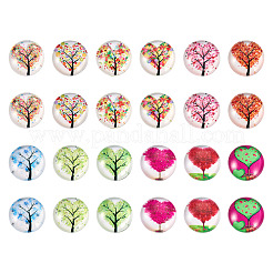 24шт 12 стиля стеклянный кабошон&nbsp;GLAA-TA0001-71