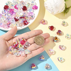 80шт 8 цвета гальванические прозрачные стеклянные бусины&nbsp;EGLA-YW0005-66