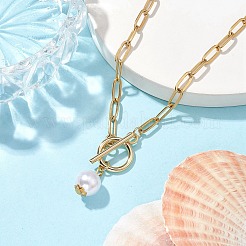 Ожерелья с подвесками из искусственного жемчуга&nbsp;NJEW-JN04732-01