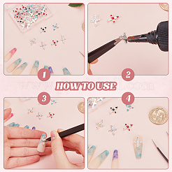 36 шт. 6 стиля крестообразных кабошонов из сплава со стразами&nbsp;MRMJ-CP0001-30S