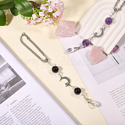 2 шт. подвеска для зеркала заднего вида автомобиля из натурального черного оникса&nbsp;HJEW-CA00066