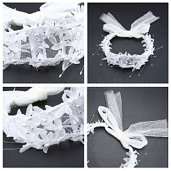 Сплав с пластиковой имитацией жемчуга сетчатый головной убор шапка&nbsp;AJEW-WH20054-127