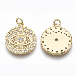 Латунные микропаве прозрачные подвески с фианитом&nbsp;KK-S356-010G-NF