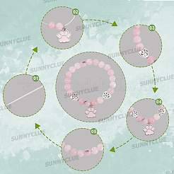 Наборы для самостоятельного изготовления браслетов из круглых бусин из натуральных и синтетических драгоценных камней&nbsp;DIY-SC0030-80