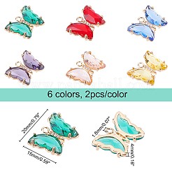 12 шт. 6-х цветные золотистые латунные подвески&nbsp;KK-CA0001-72