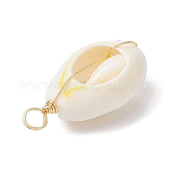 Подвески из натуральной медной проволоки из ракушек каури&nbsp;PALLOY-JF02932-01