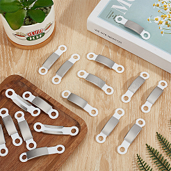 24 шт. силиконовые и 201 нержавеющая сталь изогнутые прямоугольные соединительные подвески&nbsp;STAS-BC0004-12A