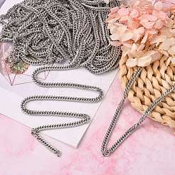 Устойчивые к потускнению мужские ювелирные изделия из нержавеющей стали 304 с двойными звеньями панцирных цепей&nbsp;CHS-A003C-0.8mm