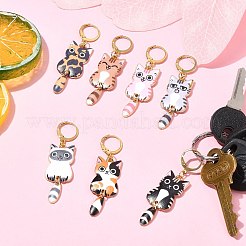 Кулон из сплава эмали с замком в виде кота маркеры петель&nbsp;HJEW-CJ00027