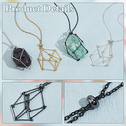 4 шт. 4 цвета 304 нержавеющая сталь макраме мешочек для изготовления ожерелья&nbsp;NJEW-PH01541