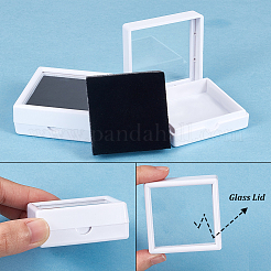 Квадратные пластиковые ящики для хранения драгоценных камней с бриллиантами&nbsp;CON-WH0095-25B