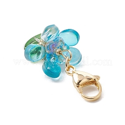 Подвесные украшения из стеклянных цветов&nbsp;HJEW-MZ00206-06