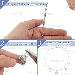 6 шт. ожерелье из нержавеющей стали 304 в виде цепочки-скрепки&nbsp;NJEW-SC0001-57A-P